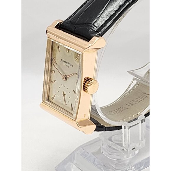 Vintage Patek Philippe 2404 Canape Art Deco Architectural 1950s 18K Rose Gold - Picture 4 of 16